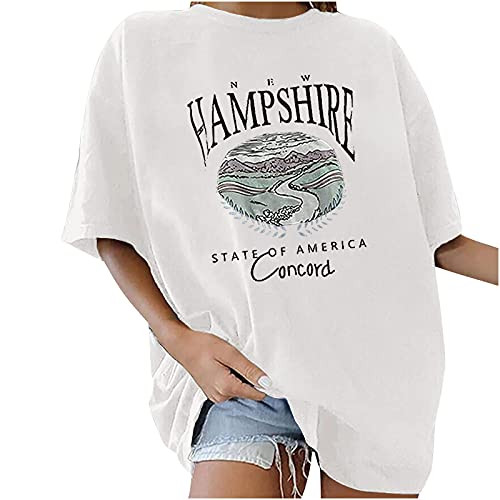 Women Summer Tops- Casual Vintage Short Sleeve Crewneck T-Shirt Trendy Graphic Print Oversize Loose Fit Blouses Tees Women Summer Tops- Casual Vintage Short Sleeve Crewneck T-Shirt Trendy Graphic Print Oversize Loose Fit Blouses Tees