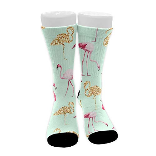 Men and Women Crew Socks Athletic Breathable Tube Socks for Outdoor- Trekking Cushioned Crew Socks Flamingo Tab Socks