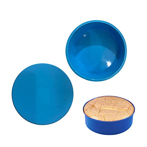 Round Shape Silicone Baking Mold- 6-Inch Birthday Cake Baking Pan Circle Mold Cheese Cake Pizza Pie Flan Bread Bakeware Pastry 2 Inch Deep