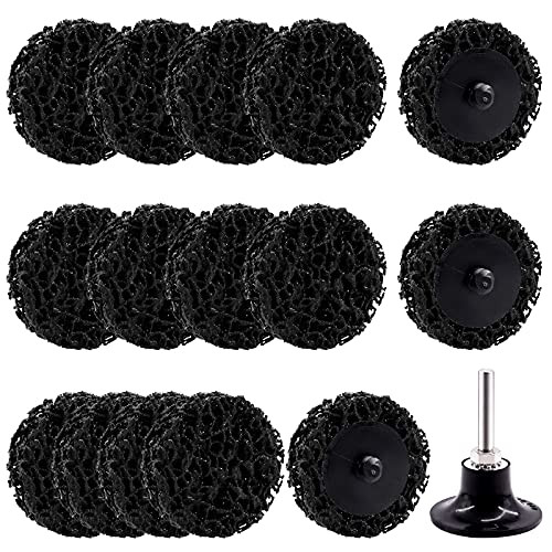 Wokape 15Pcs 2 Inch Black Quick Change for Roloc Strip Disc- 2" Quick Change Poly Strip Disc Rust Removal Wheel Rust Paint Remove Clean Angle Grinder Disc Wheel Grinding Wheel