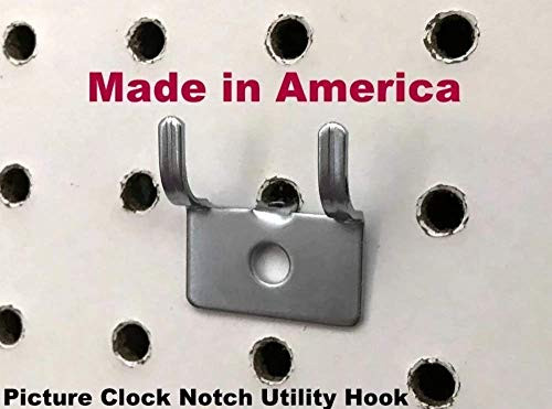 Trion Brand -10 Pack- Picture Clock Notch Utility 'J' Peg Hook. for 1/8 to 1/4" Pegboard