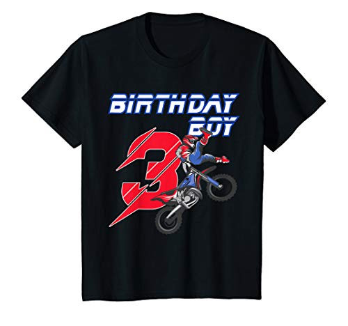 Kids 3 Year Old Dirt Bike Birthday T Shirt Motocross 3rd Gift