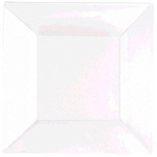 Lovely Premium Plastic Square Plates Party Tableware and Reusable Dishware- White- 9"- Pack of 10.