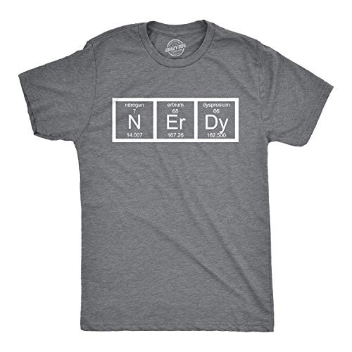 Nerdy Periodic Table T Shirt Funny Science Shirts Mens -Heather Grey- - L