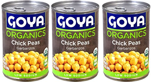Goya Organic Chick Peas- 15.5 Oz -3 pack- Garbanzos - Non GMO- Low Sodium