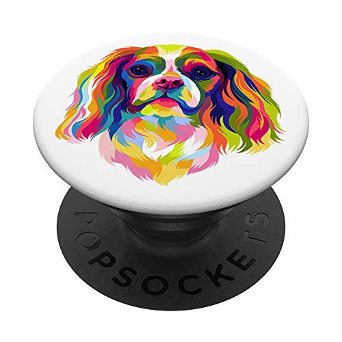 Pop Art Cavalier King Charles Spaniel Cute Dog Lover Gift PopSockets PopGrip: Swappable Grip for Phones  and  Tablets