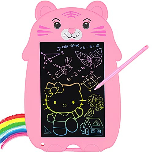 GreBean LCD Writing Tablet-Doodle Board 9.0 Inch Colorful Toddler Drawing Board Erasable Electronic Drawing Tablet Educational and Learning Toys for 3-6 Years Old Gifts for Girls Boys -Pink-