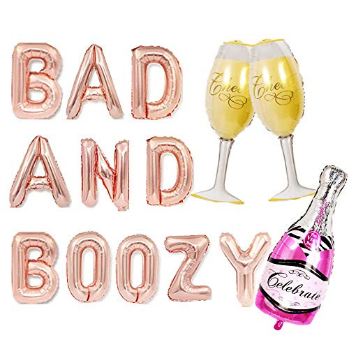 JeVenis Bad And Boozy Decorations Bach and Boozy Balloons Bad and Boozy Banner Banner Bach and Boozy Sign Bachelorette Decor Bach Balloons