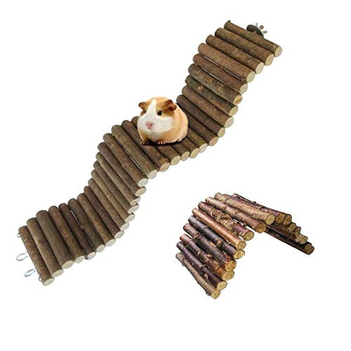 Rat Bendy Long Suspension Bridges-Hamster Bridge Wooden Ladder Bendable Flexible Tunnel Natural Guinea Pig Climbing Ladder Chews Toys For Rodents Mouse Hedgehog Dwarf Hamster Chinchilla?2 Pcs?