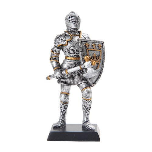 PTC 5 Inch Armored Medieval Knight with Axe and Shield Statue Figurine PTC 5 Inch Armored Medieval Knight with Axe and Shield Statue Figurine