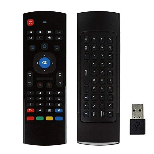 Mega1Comp- MX3 2.4G Mini Wireless Keyboard Air Mouse Combo IR Learning Remote Control for Android TV Box-KODI Media Player- HTPC-Mi Box-Raspberry Pi-PS3-PS4-XBOX 360-nVidia Shield Google TV-Windows PC