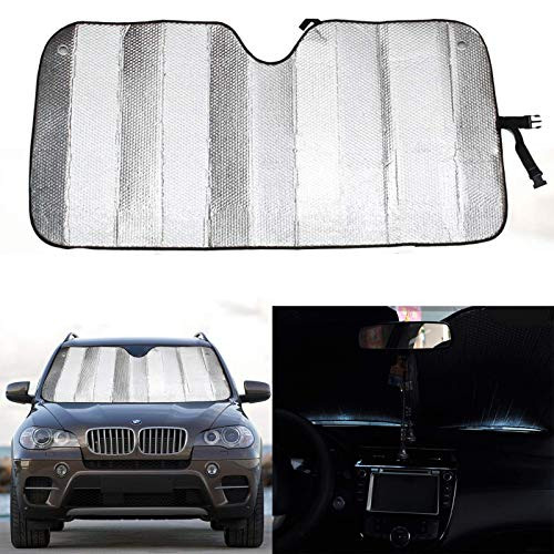 LUKUCEA Front Windshield Sun Shade Windshield Sunshade Car Foldable UV Ray Reflector Auto Front Window Sun Shade Visor Shield Shade Keeps Vehicle Cool Fits Various Models