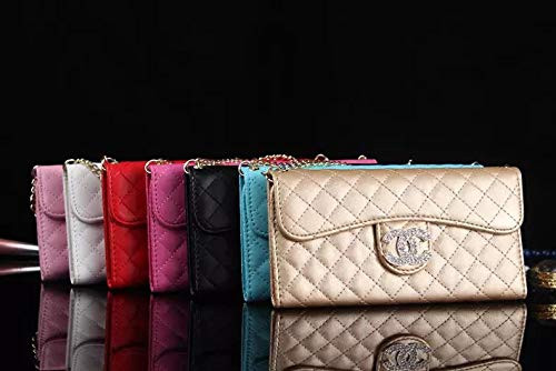 Luxury Elegant iPhone 8 Plus Case, iPhone 7 Plus Case, Red Vintage Monogram Wallet Case with Lanyard TPU & Leather Case for iPhone 8 Plus/iPhone 7 Plus (Fast Delivery)
