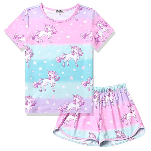 Unicorn Pajamas for Girls Pj Sets Clothes Summer Nightshirts Star-Size 12 13 Unicorn Pajamas for Girls Pj Sets Clothes Summer Nightshirts Star-Size 12 13