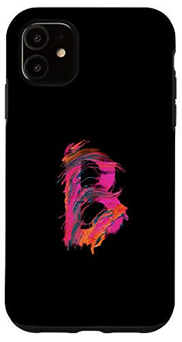 iPhone 11 Cool Modern Letter B Abstract Paint Pattern on Black AAN012b Case