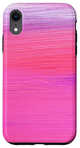 iPhone XR Pink and Purple Paint Modern Abstract Art Case