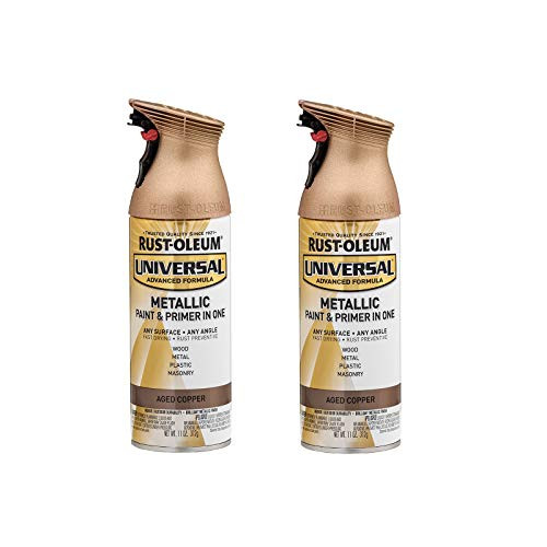 Rust-Oleum 249132A2 Universal All Surface Metallic Spray Paint- 2 Pack- Aged Copper- 2 Count