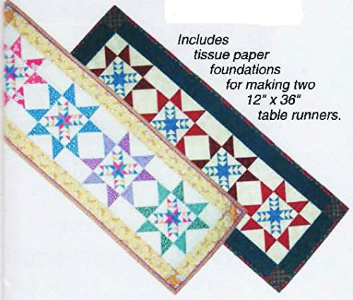 Foundation Paper Piecing Odd Fellow's Star Tablerunners Pattern - 12" x 36" Table Runners
