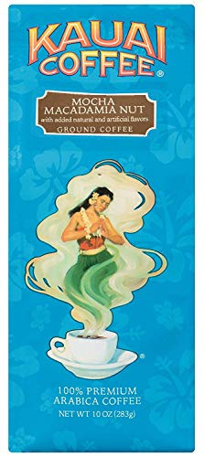 Kauai Coffee, Mocha Macadamia Nut, Ground Coffee, 10 ounce bag (Pack of 2)
