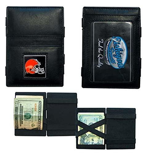 NFL Siskiyou Sports Fan Shop Cleveland Browns Leather Jacob's Ladder Wallet One Size Black