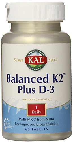 KAL Balanced K2 Plus D-3 Tablets- 100 mcg- 60 Count