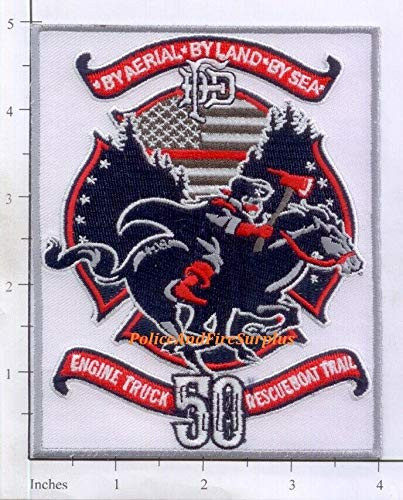 Embroidered Patch Texas - Dallas Engine 50 Ladder 50 Rescue Boat Fire Rescue TX Fire Dept Patch