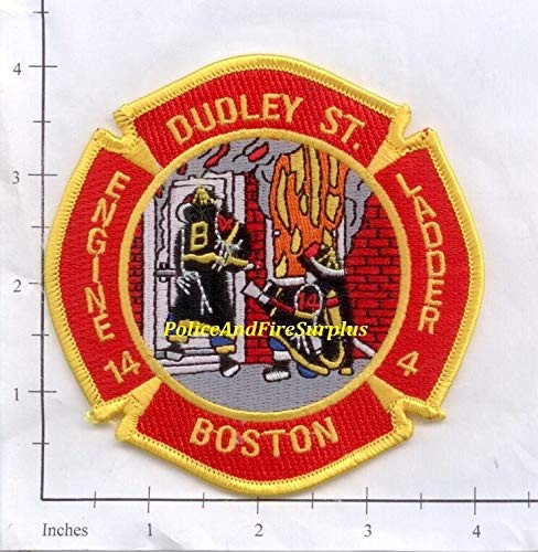 Embroidered Patch Massachusetts - Boston Engine 14 Ladder 4 MA Fire Dept Patch - Dudley St
