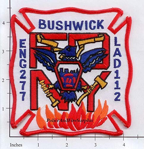 Embroidered Patch New York City NY Fire Dept Engine 277 Ladder 112 Patch v14
