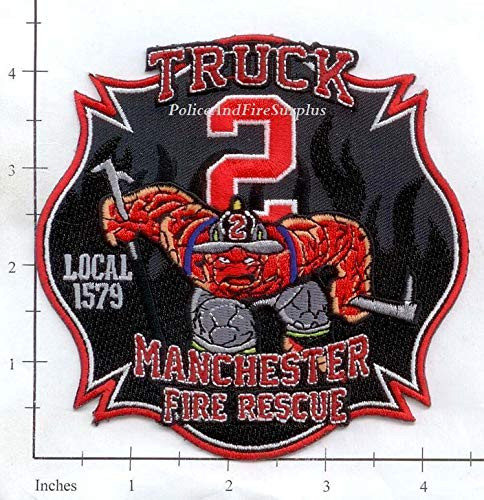 Embroidered Patch Connecticut - Manchester Ladder 2 CT Fire Dept Patch