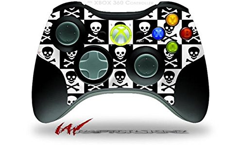 XBOX 360 Wireless Controller Decal Style Skin - Skull Checkerboard -CONTROLLER SOLD SEPARATELY-