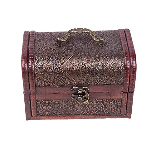 MBVBN 1-piece mini pirate treasure chest- treasure chest box children pirate treasure chest toy box- vintage pirate jewelry box game toy set lock party props decoration treasure chest