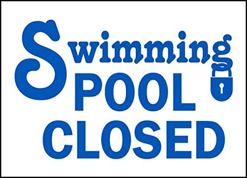 Vinyl Stickers - Bundle - Safety and Warning Signs Stickers - Swimming Pool Closed Sign - 6 Pack -3.5" x 5"-