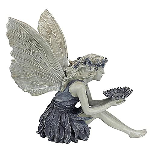 Outdoor Sculpture Sitting Fairy Statue Sunflower Resin Fairy Sculpture Garden Ornament for Outdoor Lawn Yard Art Porch Patio Home Table