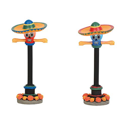 Department 56 Village Collections Accessories Halloween Day of The Dead Street Lights Figurines 3.875" Multicolor