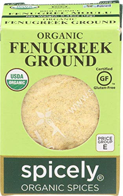 Spicely Organic Fenugreek Powder 0.45 Ounce ecoBox Certified Gluten Free