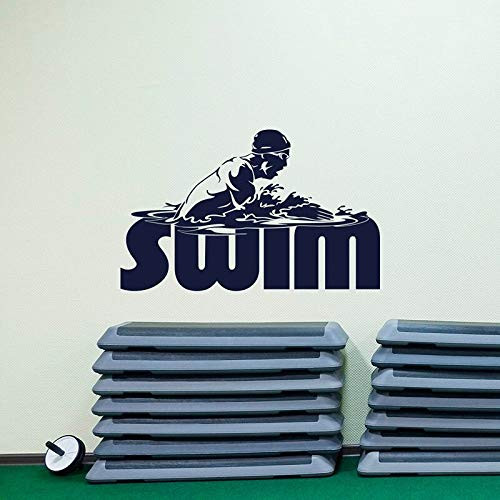 Swim Vinyl Sticker Breaststroke Style Swimming Pool Decor Sports Wall Decal- Swimmer Gift- Swim Wall Art Decor 67x42CM