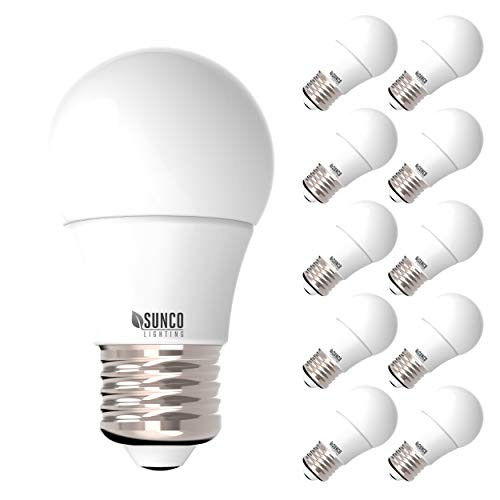 Sunco Lighting 10 Pack A15 LED Bulb, 8W=60W, 3000K Warm White, Dimmable, 800 LM, E26 Base, Indoor/Outdoor Light - UL, Energy Star