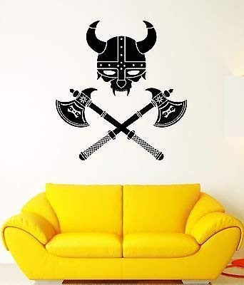 V-studios Wall Decal Viking Helmet Warrior Axe Weapons Shield Vinyl Stickers VS010