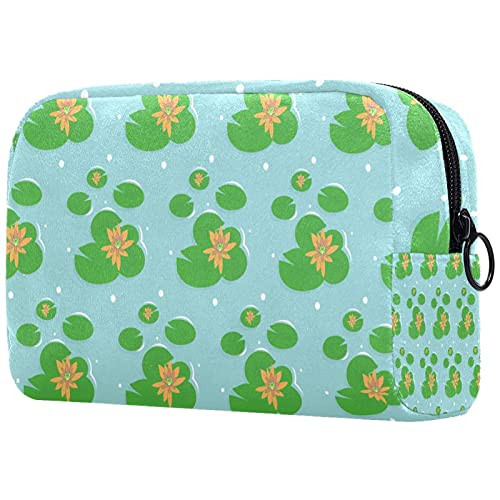 Makeup Bag for Purse Travel Makeup Pouch Mini Cosmetic Bag for Women Girls Flowers Green Leaves Water Pool Makeup Bag for Purse Travel Makeup Pouch Mini Cosmetic Bag for Women Girls Flowers Green Leaves Water Pool