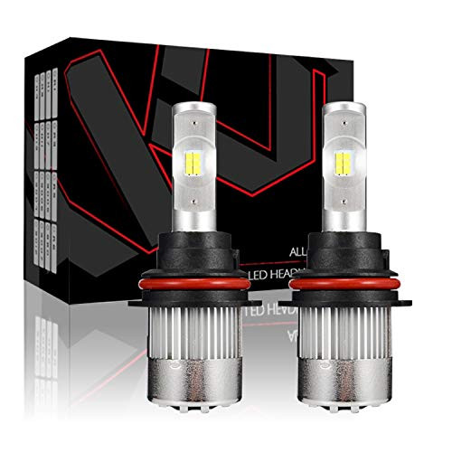 LED Headlight Bulbs Conversion Kit - Wishshopping 9007(HB5) High/Low Dual Beam Headlamp Bulbs - 7000lm 6.5K Xenon White - Halogen Headlight Bulbs Replacement for Car Motorcycle - 2 Yr Warranty
