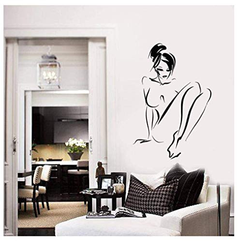 dpalq Naked Woman Vinyl Wall Decal Sexy Gilrs Adult Room Decor Sexy Girl Wall Stickers Mural Home Bedroom Decoration Art Mural 62X42Cm