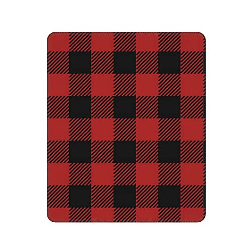 Black and Red Buffalo Check Plaid Mouse Pad Non-Slip Rubber Gaming Mousepad Rectangle Mouse Mat for Computer Desk Laptop Office 9.8" x 11.8"