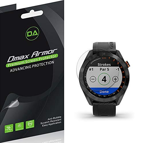 `-6-Pack- Dmax Armor for Garmin Approach S40 Screen Protector- Anti-Bubble High Definition Clear Shield