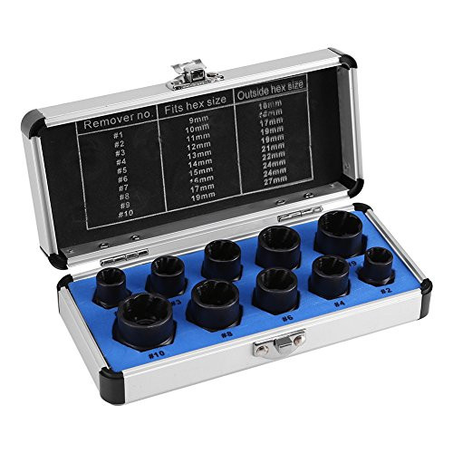 10 Pcs Damaged Bolt Nut Screw Remover Extractor Removal Set Threading Tools Kit