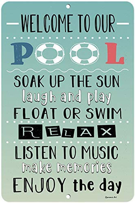 Dyenamic Art Pool Metal Sign - Welcome to Our Pool - Patio and Pool Decor - Swimming Pool Party Decorations - Indoor/Outdoor Funny Pool Metal Sign - Nostalgic Pool Signs - 8x12 Sign Dyenamic Art Pool Metal Sign - Welcome to Our Pool - Patio and Pool Decor - Swimming Pool Party Decorations - Indoor/Outdoor Funny Pool Metal Sign - Nostalgic Pool Signs - 8x12 Sign