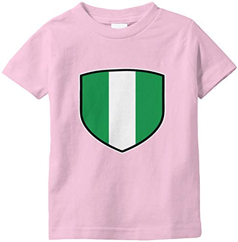 Amdesco Nigeria Shield Nigerian Flag Infant T-Shirt- Pink 6 Month