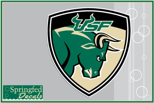 USF BULLS SHIELD LOGO 12" Vinyl Decal South Florida Car Truck Sticker