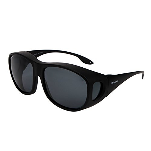 Freeprint Polarized Solar Shield Fit Over Glasses Driving Sunglasses for Men and Women?Black