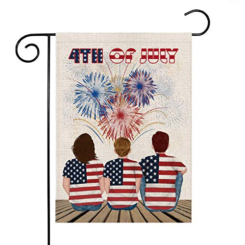 Fourth of July Garden Flag American Patriotic Fireworks USA Flag Shirt Burlap Vertical Double Sided Yard Decor 12.5 x 18 Inch Fourth of July Garden Flag American Patriotic Fireworks USA Flag Shirt Burlap Vertical Double Sided Yard Decor 12.5 x 18 Inch