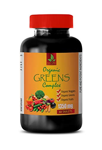 Immune System Pills Organic - Greens Complex Organic 1350 MG - Barley Grass Vitamin - 1 Bottle 60 Tablets